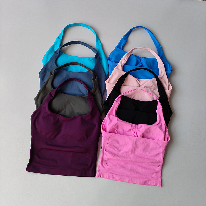 Sujetador deportivo de Yoga con espalda cruzada sin costuras, verano a prueba de golpes, gimnasio, entrenamiento, Fitness, Top de realce, Yoga, correr, ropa deportiva activa, chaleco, sujetador