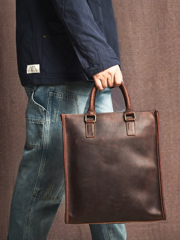 Vintage Echtes Leder männer Schulter Tasche Große Kapazität Totes Männer Handtasche Mode-Business Aktentasche Männliche Schulter Messenger