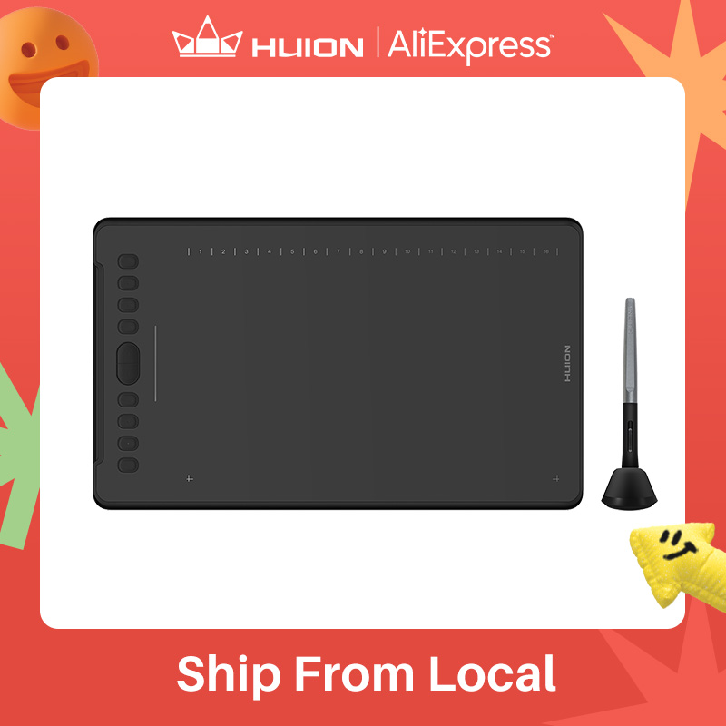 HUION H1161 Tablet cyfrowy Tablet graficzny do rysowania Bezbateryjny rysik piórkowy z funkcją pochylania Obsługa urządzeń Android Win i Mac