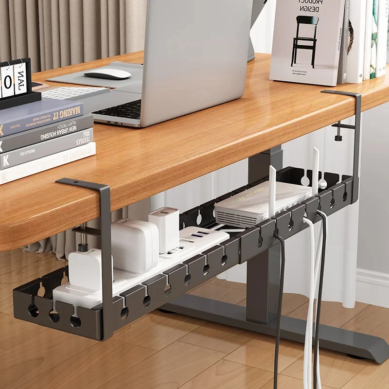 Plateau de gestion de câbles de bureau, plateau de gestion de câbles pour organisateur de fils, cordon de données de chargement, support de câbles d'ordinateur PC dans le bureau et la maison