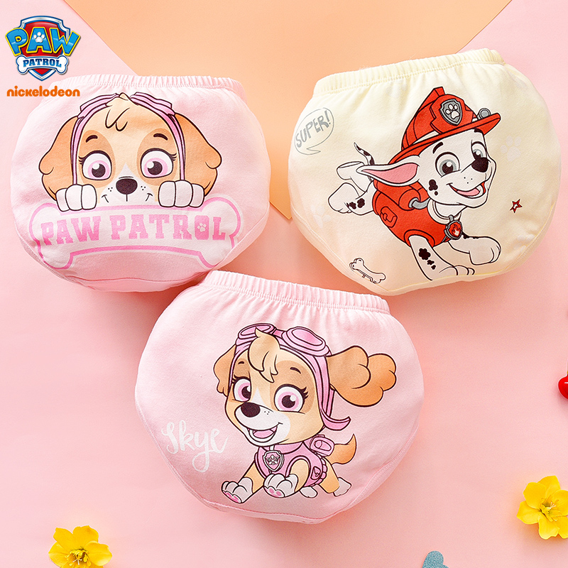 3 шт. оригинального хлопкового нижнего белья Paw Patrol Skye Everest для девочек, детские трусики-треугольники, короткие трусики для малышей, трусы-брифы