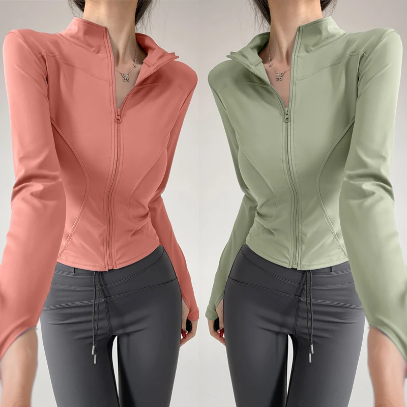 Sun – manteau de sport à séchage rapide pour femmes, veste de Yoga à manches longues avec fermeture éclair, pour course à pied, Fitness, S-3XL