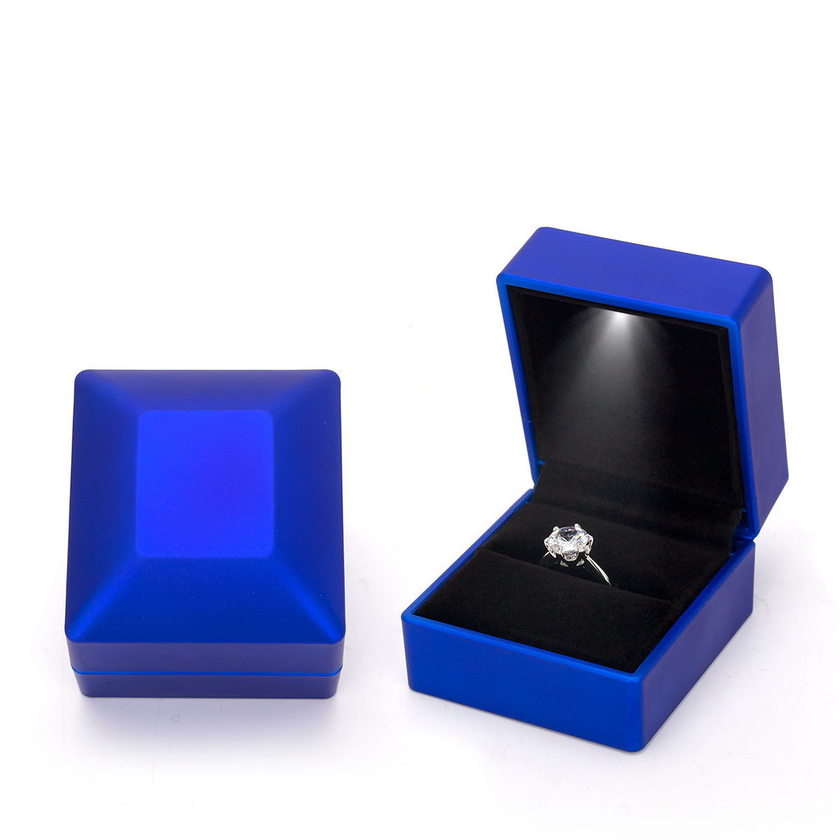 Anel Caixa com Luz LED, Proposta Anel De Noivado Caixas Caixa Presente de Jóias Vinho Tinto, Caixa para Casamento, Dia Dos Namorados, Aniversário