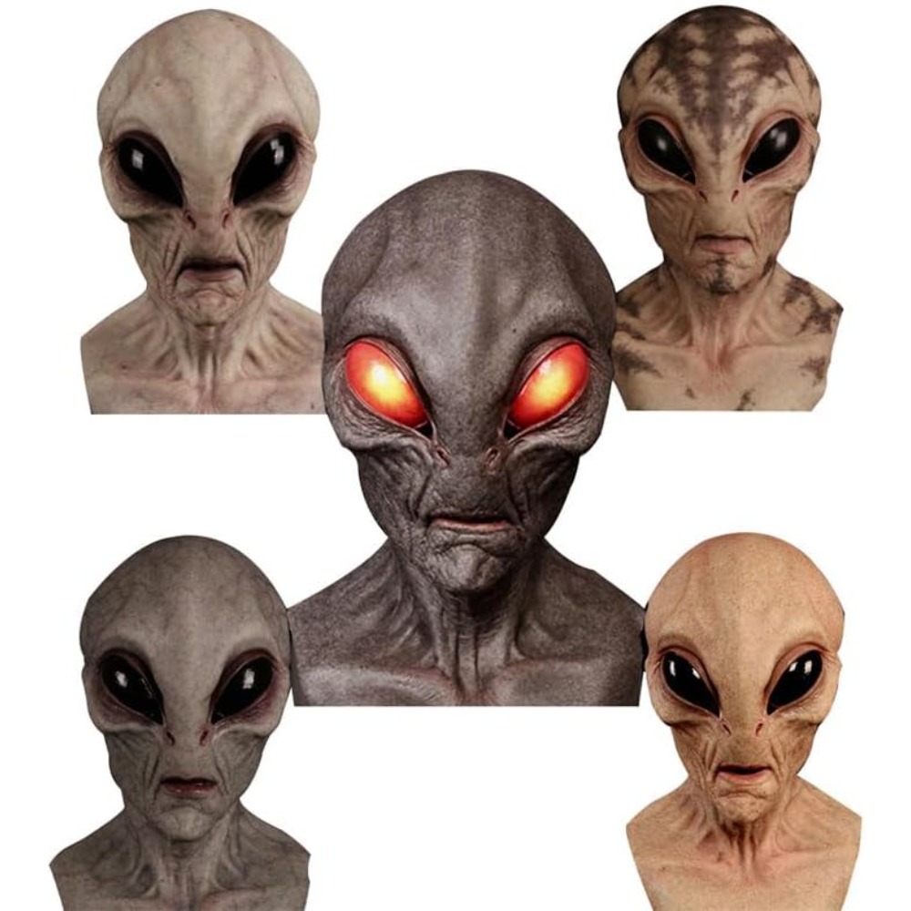 Máscara de miedo de alienígena de Halloween, máscara supersuave de alienígena Horrible, máscara de terror, fiesta espeluznante, divertido accesorio de Cosplay, máscaras, accesorios de decoración