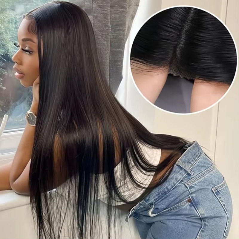 Peruka prosta 360 Full HD Lace Front, gotowa do założenia, bez kleju, z wstępnie przyciętą koronką, wstępnie wyskubana, brazylijska peruka z prostych ludzkich włosów dla kobiet.