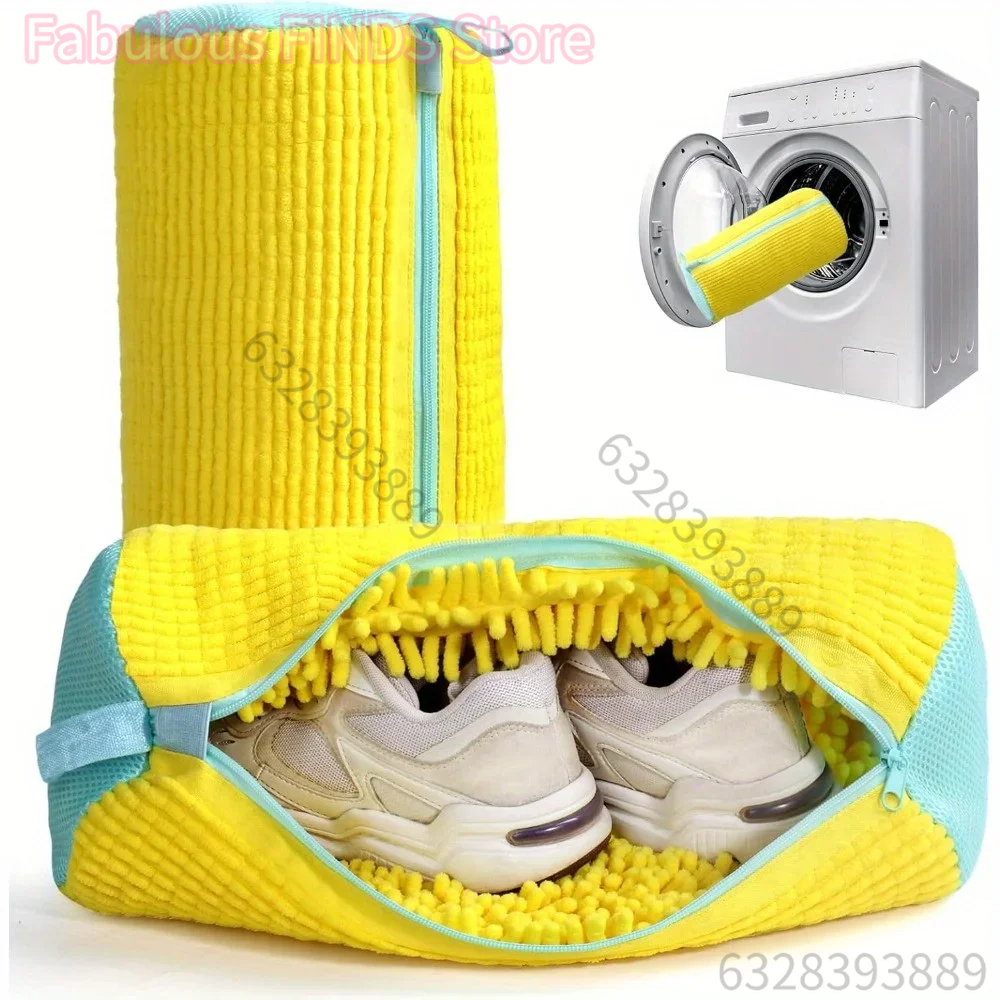 1 sac de lavage pour chaussures, en filet rembourré, protection pour chaussures, fibres moelleuses, polyester, sac de lavage pour machine à laver, sacs de séchage