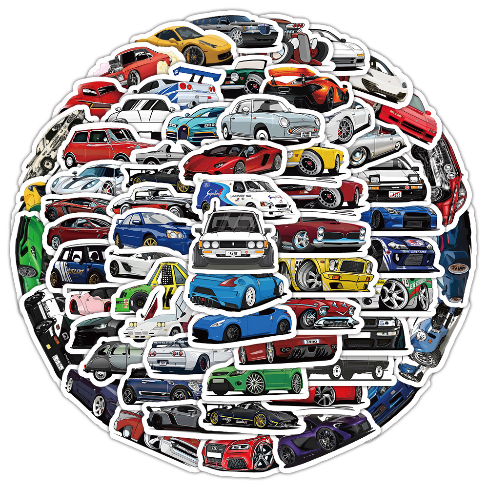 50/100 pièces rénovation voiture de course Graffiti autocollants ordinateur portable guitare bagages vélo Skateboard autocollant étanche décalcomanie enfant jouet
