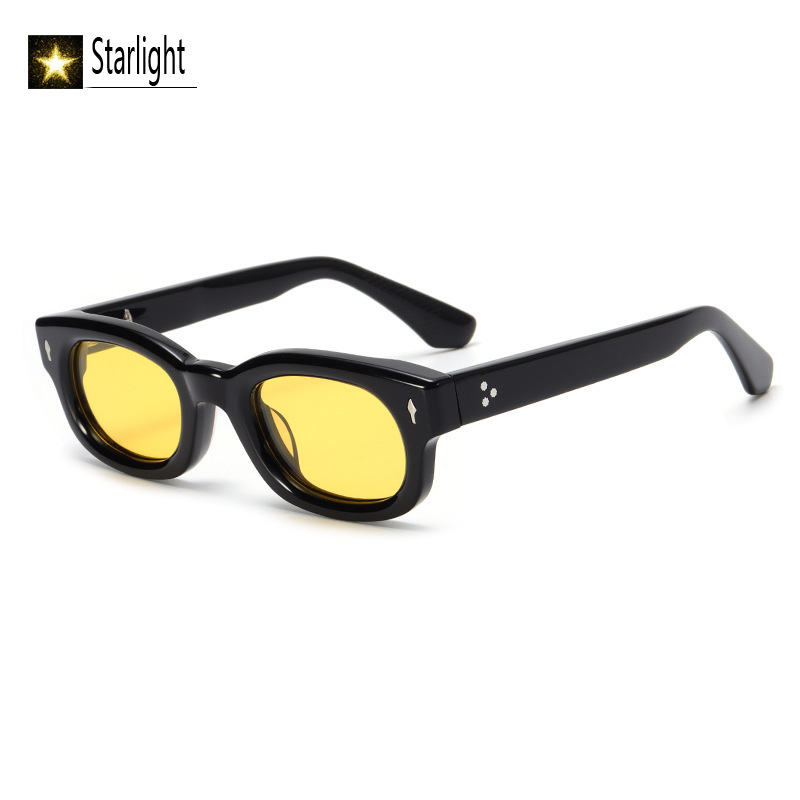 Nouvelles Lunettes de Soleil Noires Épaisses Polarisées pour Homme, Monture Ovale en Acétate, Style Classique Rétro UV400, pour Activités de Plein Air, Tendance Femme, Pêche, 144mm