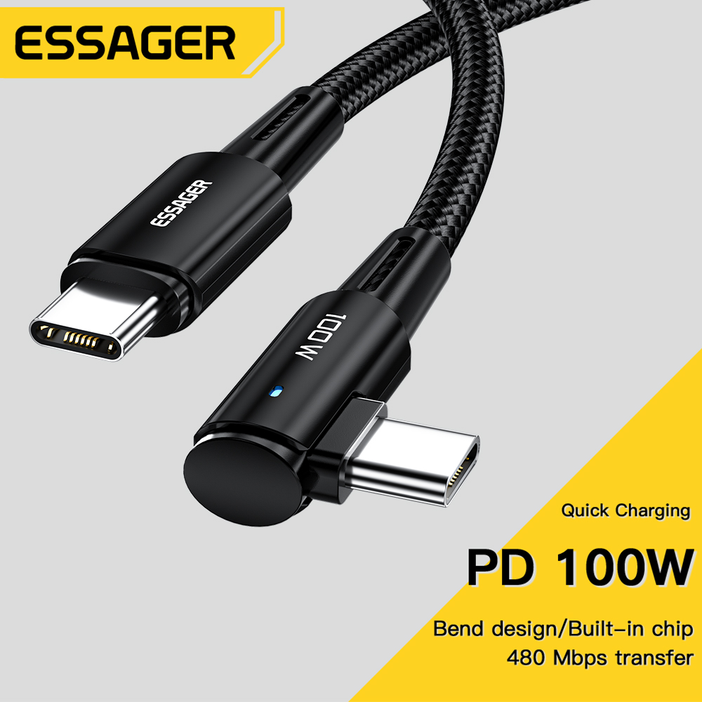 Essager USB-кабель PD100W USB C to Type C Кабель для быстрого зарядного устройства для Samsung xiaomi poco5A Шнур для мобильного телефона Тип USB-кабеля