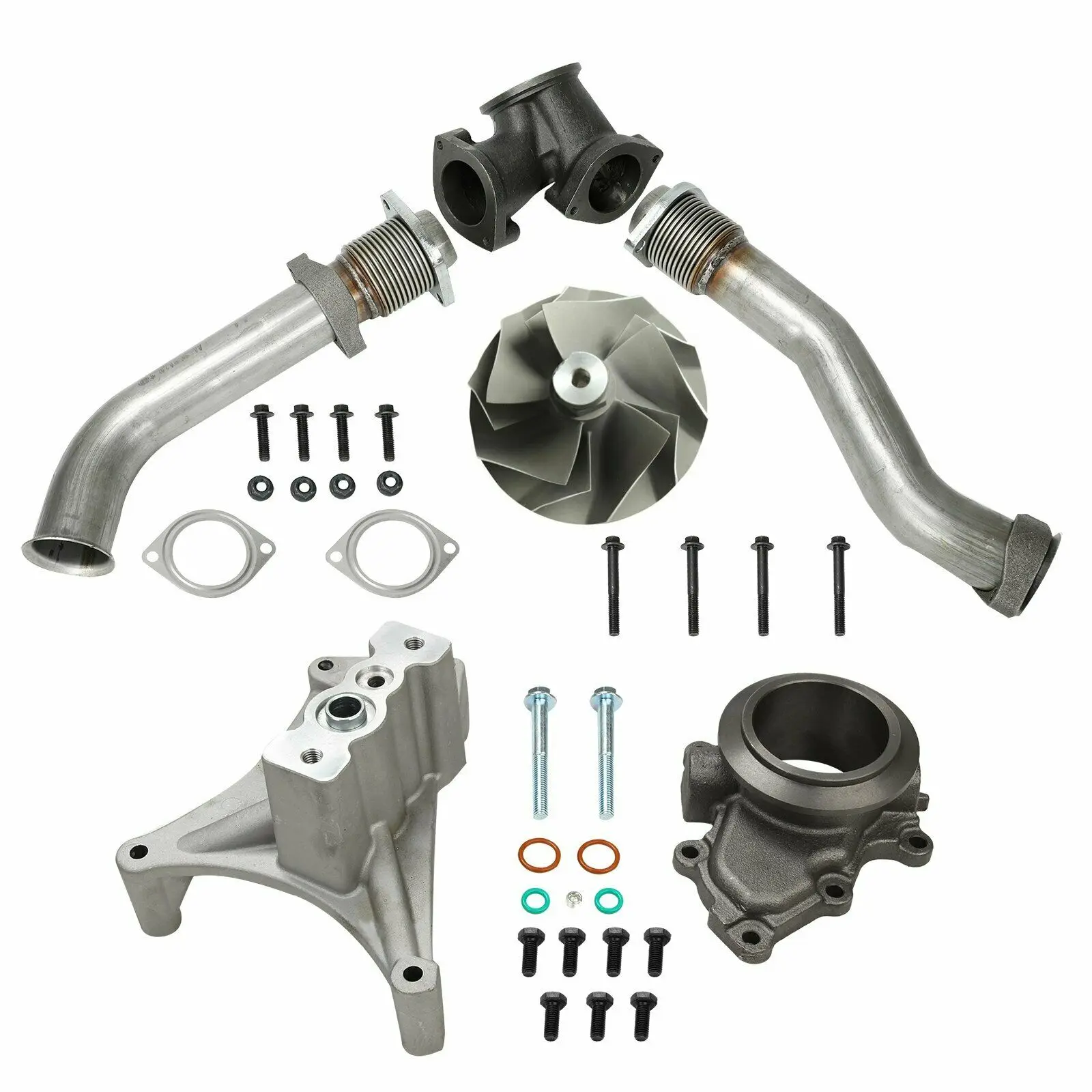 Turbo Pedestal Ebp Valve Usuń ulepszone 5+5 kół i rury górne do 7.3L 99,5-03 Ford F-350