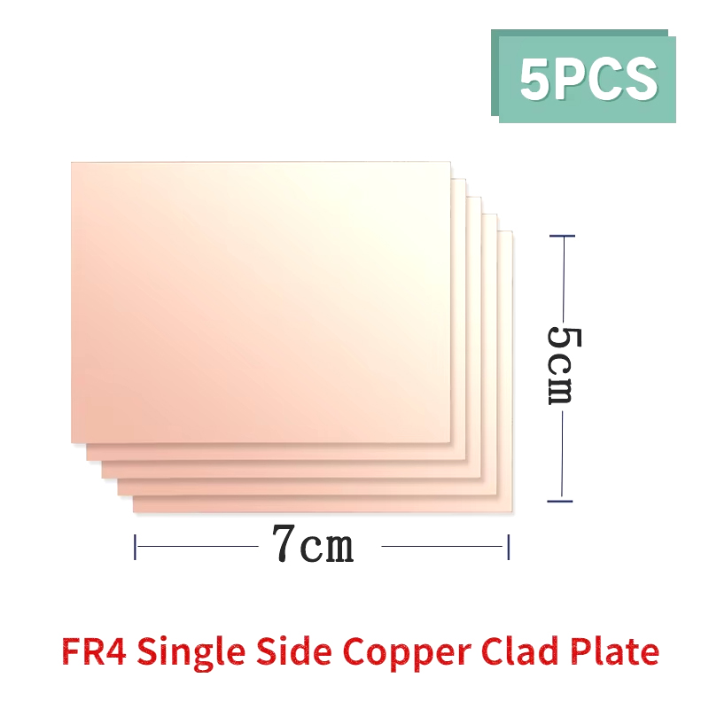 5PCS FR4 PCB 5x7cm Einseitige Kupfer Verkleidet Platte Diy PCB Kit Laminat Platine 5*7cm