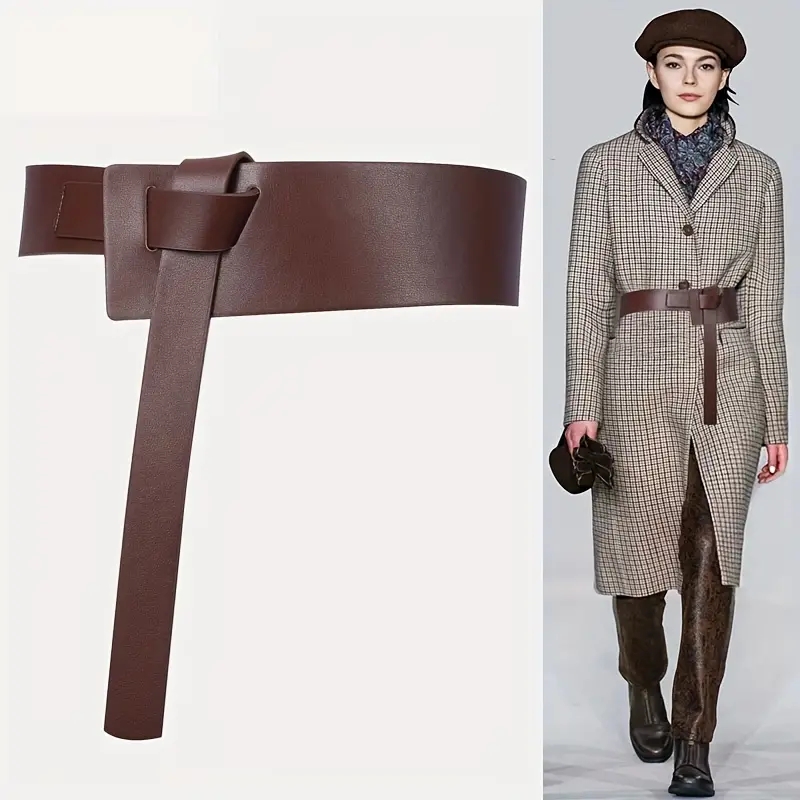 Wszechstronny pasek z prawdziwej skóry - wiązany w stylu vintage, idealny do stylu biznesowego i casualowego, wygodny, średniej wielkości