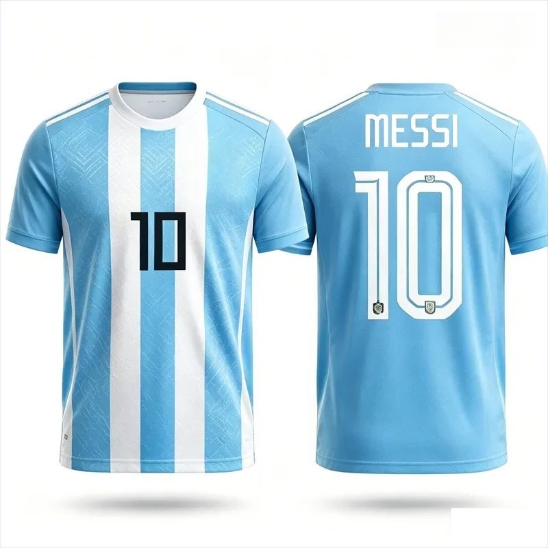Unisex Argentina Messi No.10 Football Jersey, Quick Dry Short Sleeve Soccer Top For Sports Training And Fan Daily Casual Wear
