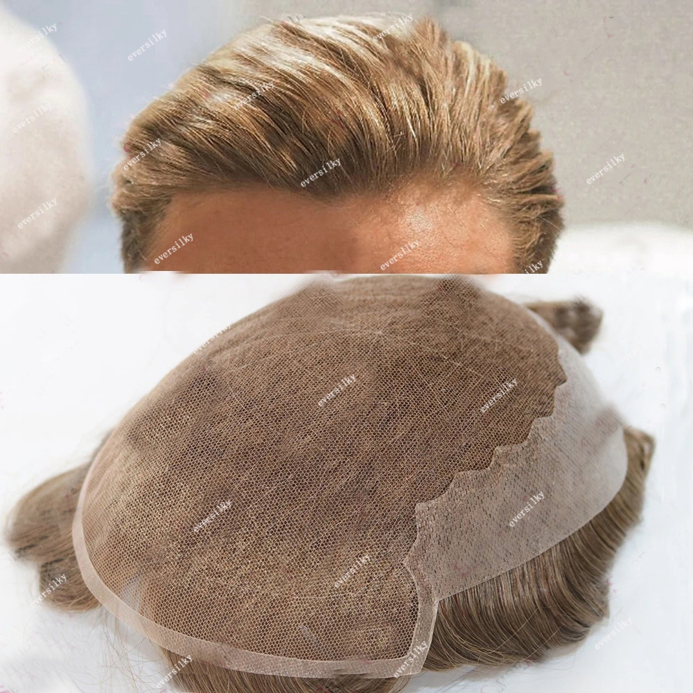 Durável q6 loira marrom nós descorados renda respirável cinza preto 1b40 1b65 1b80 peruca masculina cabelo humano peruca prótese para homem