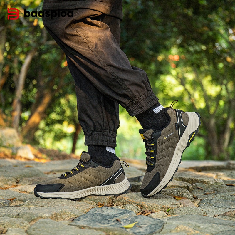 Người Chống Thấm Nước Đi Bộ Đường Dài Chống Trượt Ngoài Trời Thoải Mái Giày Sneaker Giữ Ấm Nhẹ Nam Giày Đi Bộ Baasploa 2022 Mới