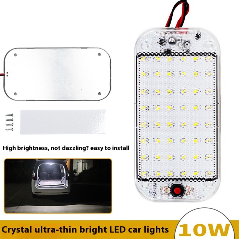 1PC 48 LED ช่องในร่ม Light Bar สําหรับรถบรรทุก RV Camper เรือ 12-85V ความสว่างสูงภายในอ่านโคมไฟพร้อมสวิตช์เปิด/ปิด