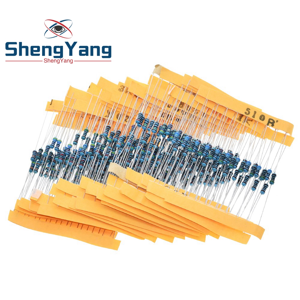 TZT 600 unids/set 30 tipos 1/4W resistencia 1% paquete de resistencias de Metal Kit surtido 1K 10K 100K 220ohm 1M resistencias 300 unids/set