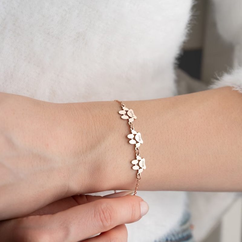 Pulsera de garra minimalista Pulsera con nombre grabado personalizado Pulsera de garra de perro de acero inoxidable personalizada