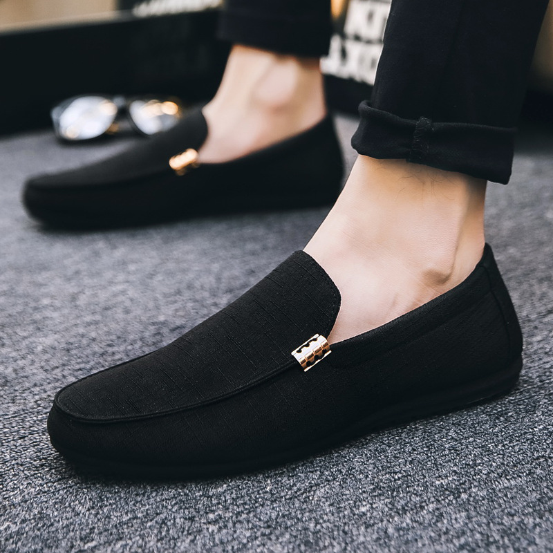 Męskie buty codzienne Płócienne wsuwane modne mokasyny dla mężczyzn Luksusowe buty do jazdy Formalne buty ślubne Party Flats Plus Size