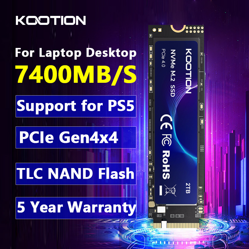 KOOTION X16Plus SSD NVMe M2 1TB 2TB 4TB Gen4x4 disco duro interno de estado sólido PCIe 4.0x4 2280 SSD M.2 unidad para PS5 portátil PC