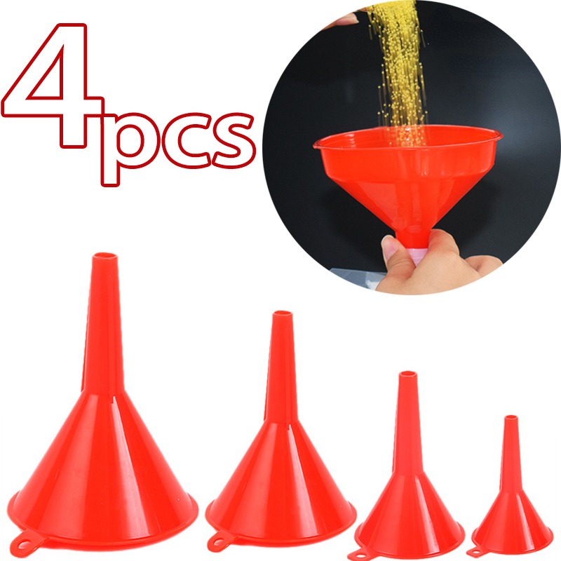 4 pçs funis de plástico do carro reabastecimento carro haste longa funil gasolina óleo combustível ferramenta enchimento carro para motocicleta fazenda máquina funil