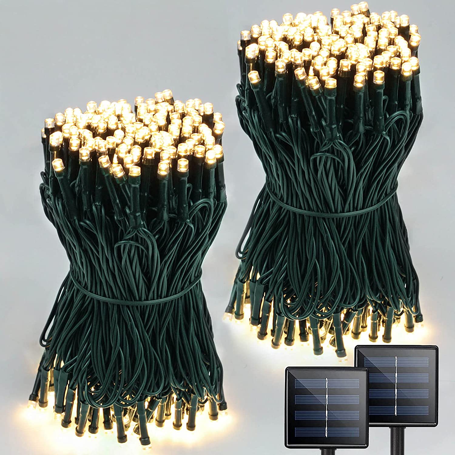 Guirlande solaire Led étanche pour l'extérieur, 8 modes, 32m, décoration de jardin et de mariage
