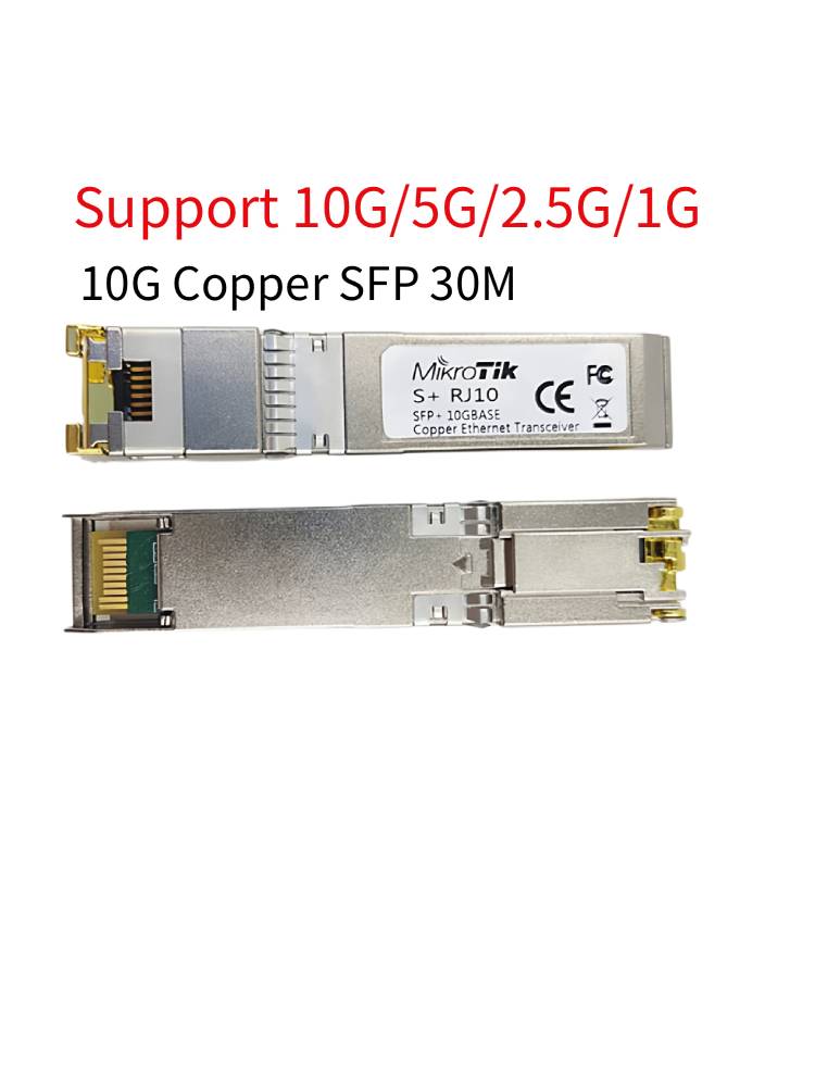 Módulo de cobre 10G 2,5G SFP + 10GBase-T RJ45 10G/5G/2,5G Compatible con Mikrotik varios interruptores transceptor Ethernet 100M
