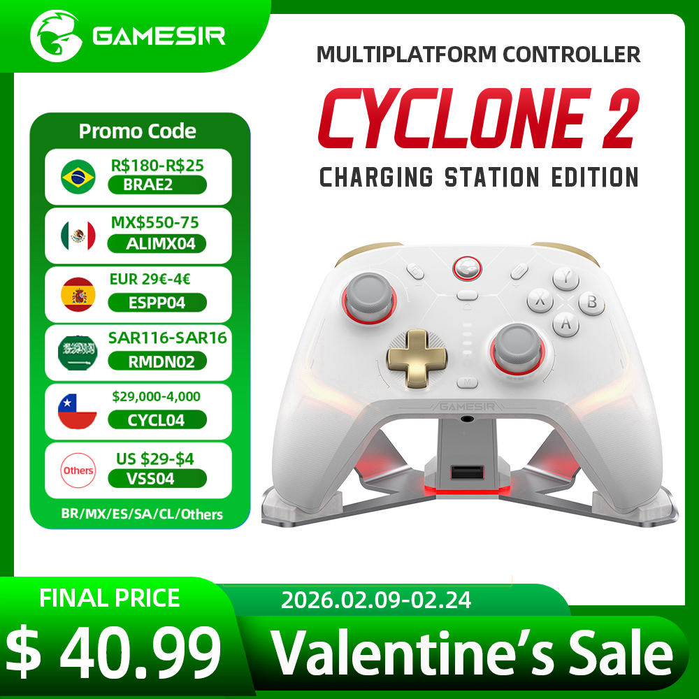 GameSir Cyclone 2 Wireless Pro Controller, จอยสติ๊ก Hall Effect, เกมแพด Bluetooth สําหรับ Nintendo Switch, iPhone, Android และพีซี