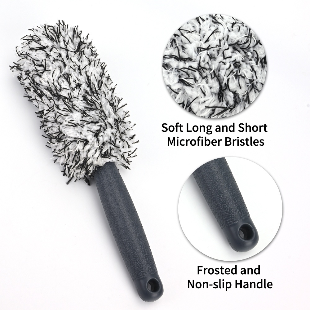 1PCS Car Cleaning Brush Portable Plush Tire and Rim Car Care Accessories Multifunctional Wheel Cleaning Brush Cleaning Supplies