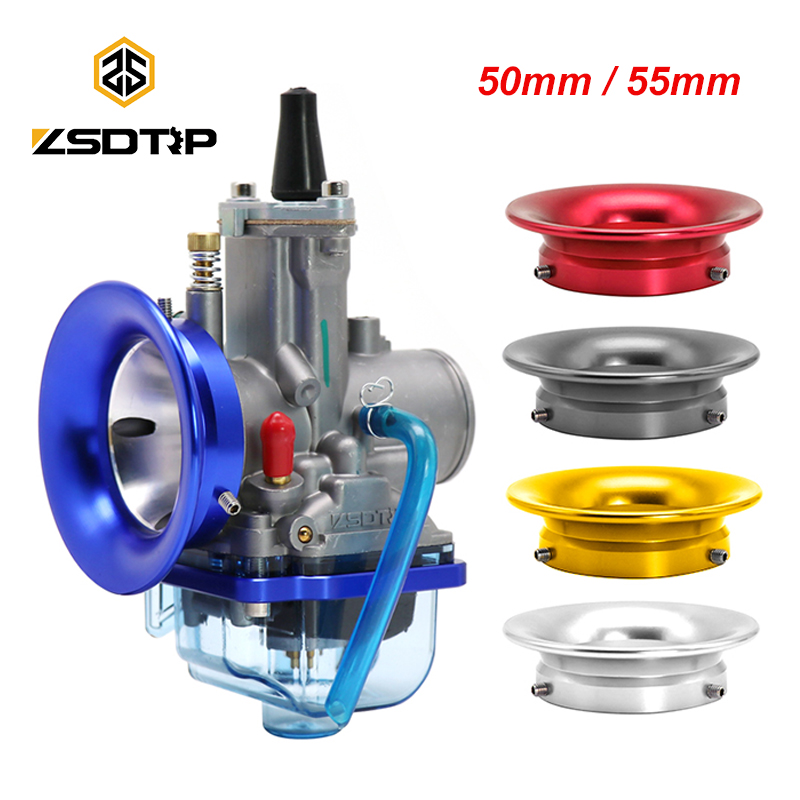 Zsdtrp 50/55mm motorrad vergaser luftfilter trompete für pwk 21 24 26 28 30 pe 28 30 vergaser tm vm 32mm 34mm