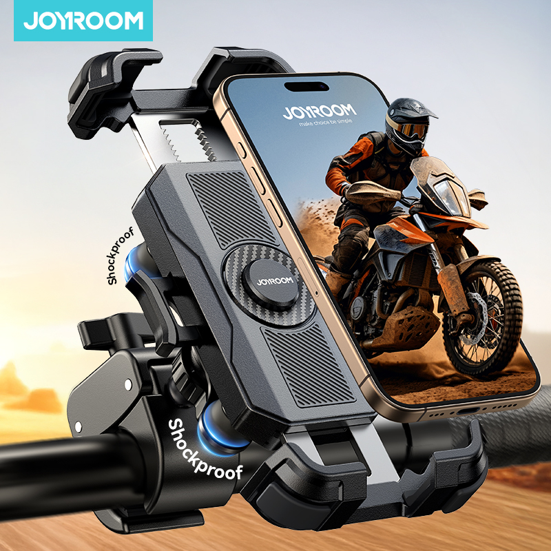 Joyroom motorfiets telefoonhouder anti-vibratie telefoonhouder voor motorfietsstuur fietstelefoonhouder voor iPhone voor 4,7-7” telefoon