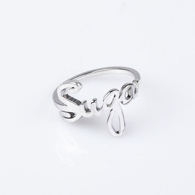 Anggota Grup Kpop Cincin JIMIN SUGA V J Harapan RM untuk Wanita Ukuran 8 # Anillos Mujer