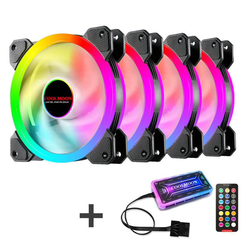 Computer Fall PC Lüfter RGB Einstellen LED 120mm Leise + IR Fernbedienung Neue Computer Kühler Kühlung RGB Fall fan Für CPU