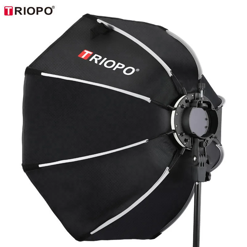 TRIOPO KX 65Cm 90Cm Softbox Kotak Lampu Payung Segi Delapan untuk Godox AD200 V1 Speedlite Lampu Flash Aksesori Studio Fotografi