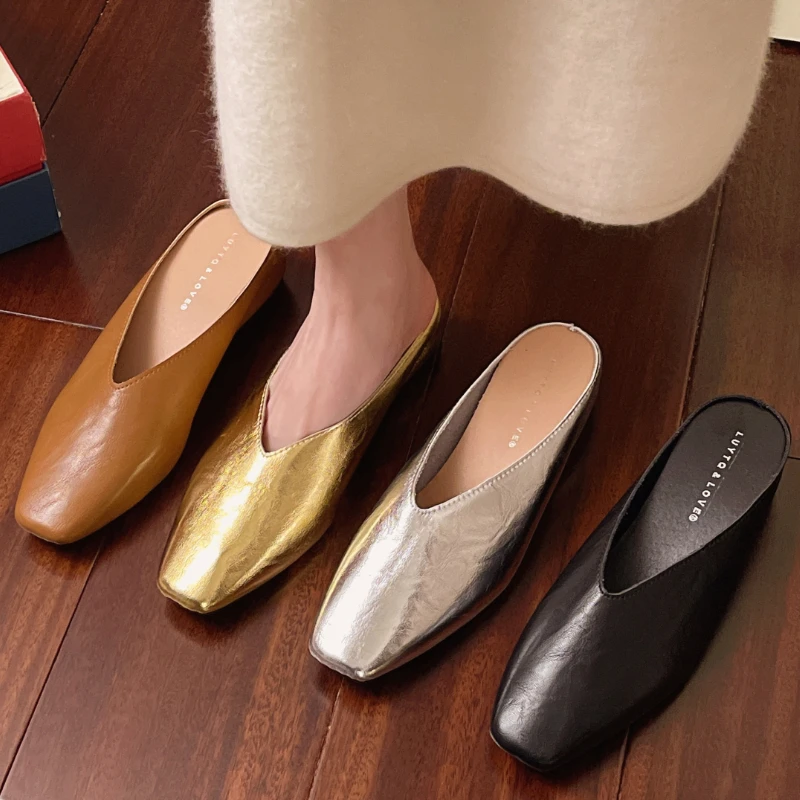 Kapcie damskie 2025 nowe kwadratowe Toe eleganckie sandały damskie letnie luksusowe buty designerskie wygodne kapcie wsuwane slajdy damskie