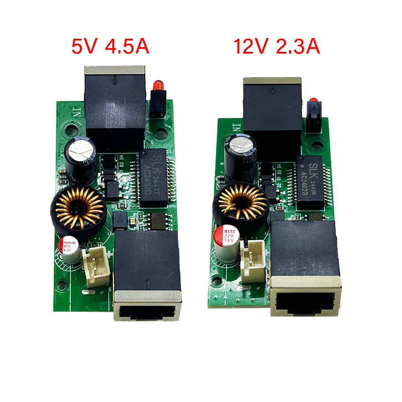 Splitter PoE isolé actif 48V vers 5V/12V IEEE802.3af/at, sortie CC 12/5V 27W, 2.5G/10/100/1000M