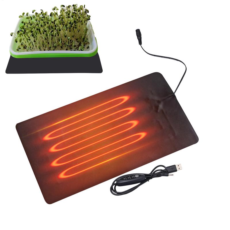 8,5 W Pflanzenheizmatte PVC Leder Pflanzenwärmematte Innen 45-50 USB Warmes Hydrokultur-Heizkissen für Zimmerpflanzen Reptilien