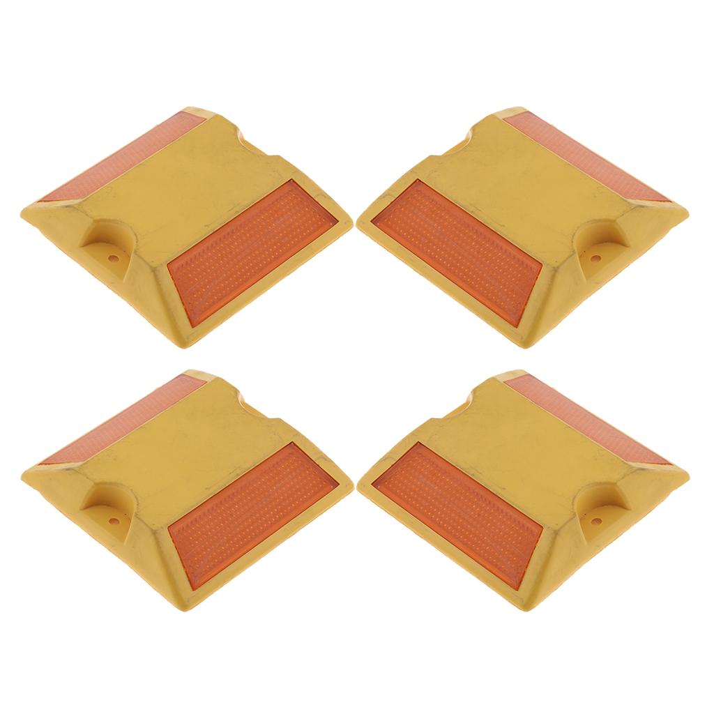 4x marqueur de chaussée de route réfléchissant commercial, panneau de signalisation réfléchissant, jaune