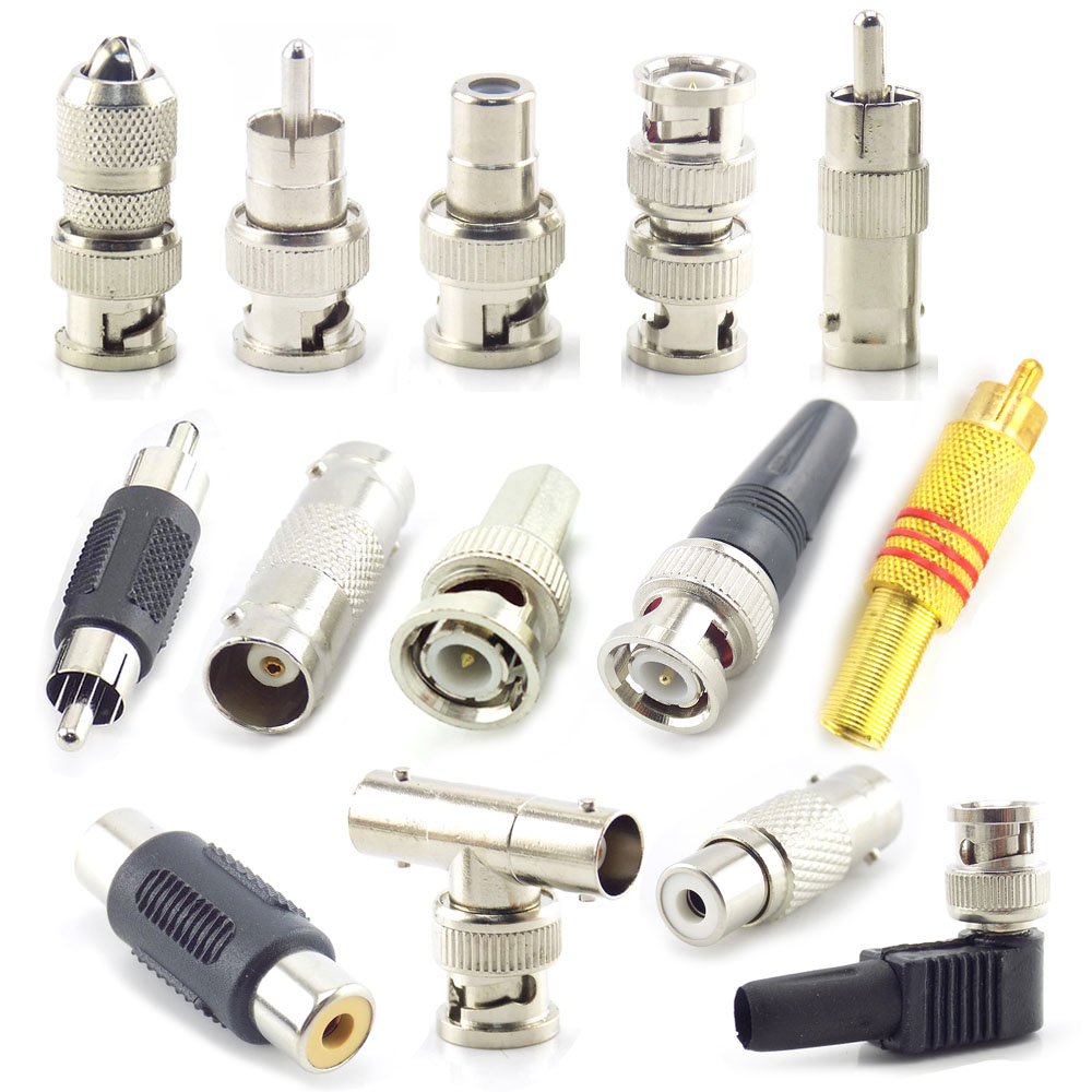 1 pièces BNC RCA mâle femelle à BNC RCA mâle femelle adaptateur prise câble coaxial vidéo audio fil convertisseur connecteur pour caméra de vidéosurveillance W1