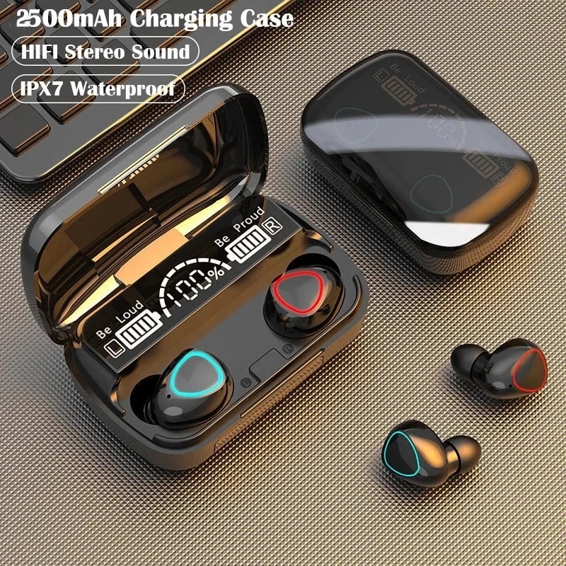 Auriculares inalámbricos M10 TWS, cascos con Bluetooth, caja de carga, micrófono, estéreo 9D, deportivos, impermeables