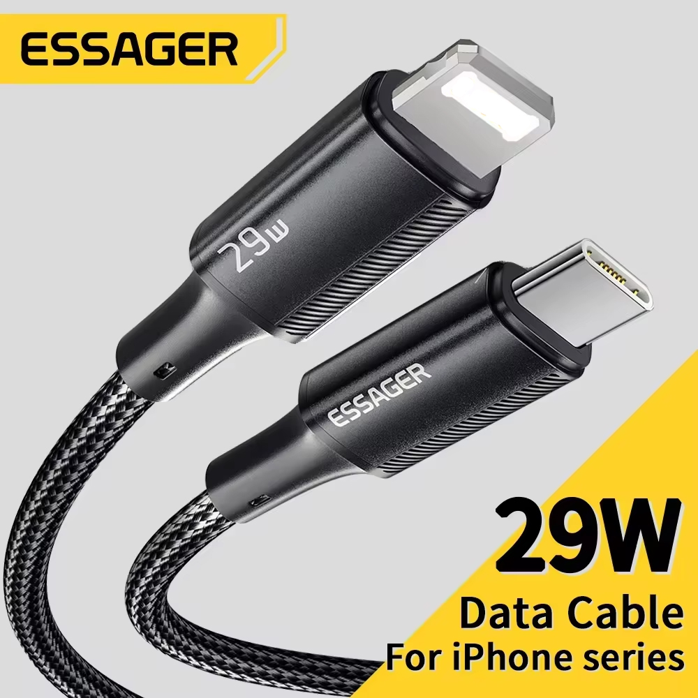 Essager USB C Cable For iPhone 14 13 12 11 Pro Max Xs 8 Plus iPad Macbook Wire 29W PD Fast Charging Type C To Lighting Data Cord