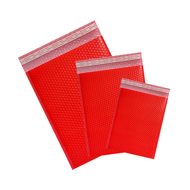 Bolsas de plástico de burbujas rojo para embalaje de joyería, sobres de burbujas autoadhesivos para proteger libros, 50 piezas