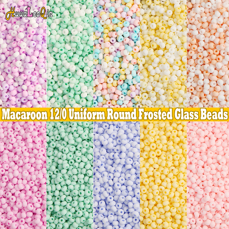Macaron 5g/10g 12/0, perles de verre dépoli uniformes, perles de rocaille d'espacement opaques mates pour la fabrication de bijoux, breloques DIY, Bracelets faits à la main