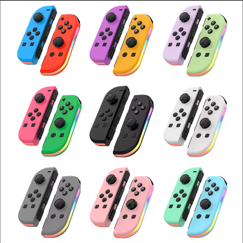 คอนโทรลเลอร์ BT 5.2 Joy Controller RGB LED สวิตช์ L/R จอยแพดสำหรับ Nintendo Switch/Lite/Oled JoyCon เกมแพด จอยสติ๊ก พร้อมระบบสั่นคู่