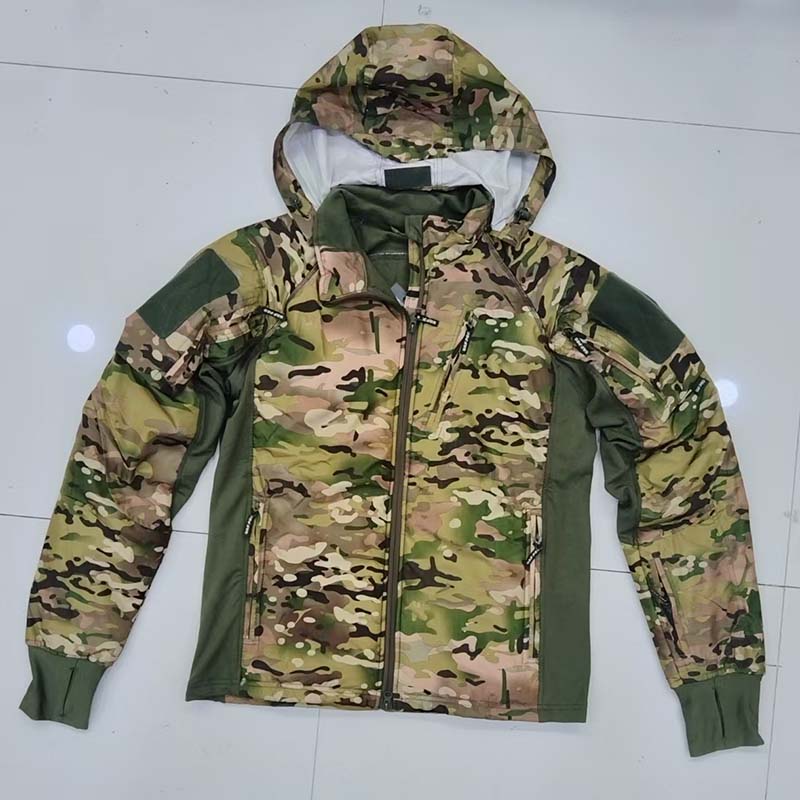 Uaf jaqueta tática de casca macia masculina, casaco de lã com capuz, corta-vento, roupas de caça, outono, camuflagem, pesca, caminhadas, acampamento