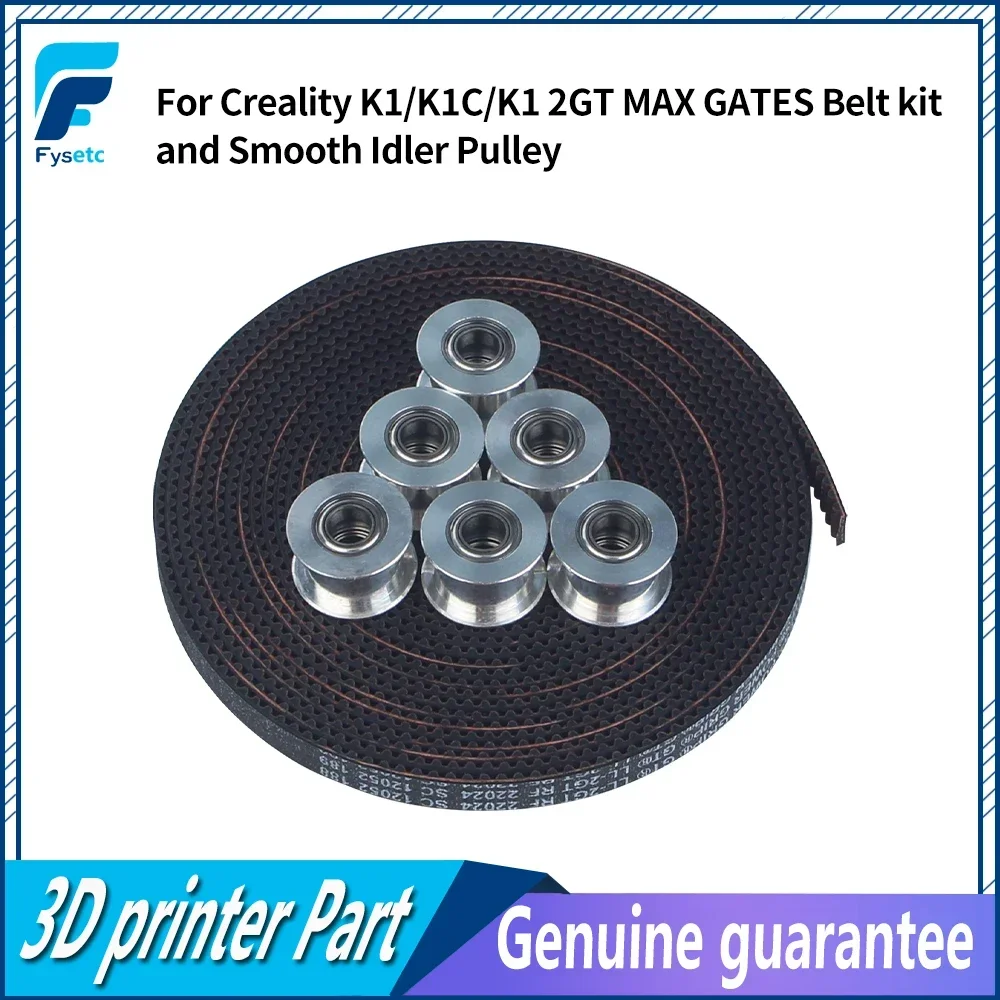 For Creality K1 K1C K1 2GT Max Gates Belt Kit And Smooth Idler Pulley For Creality 3D Printer