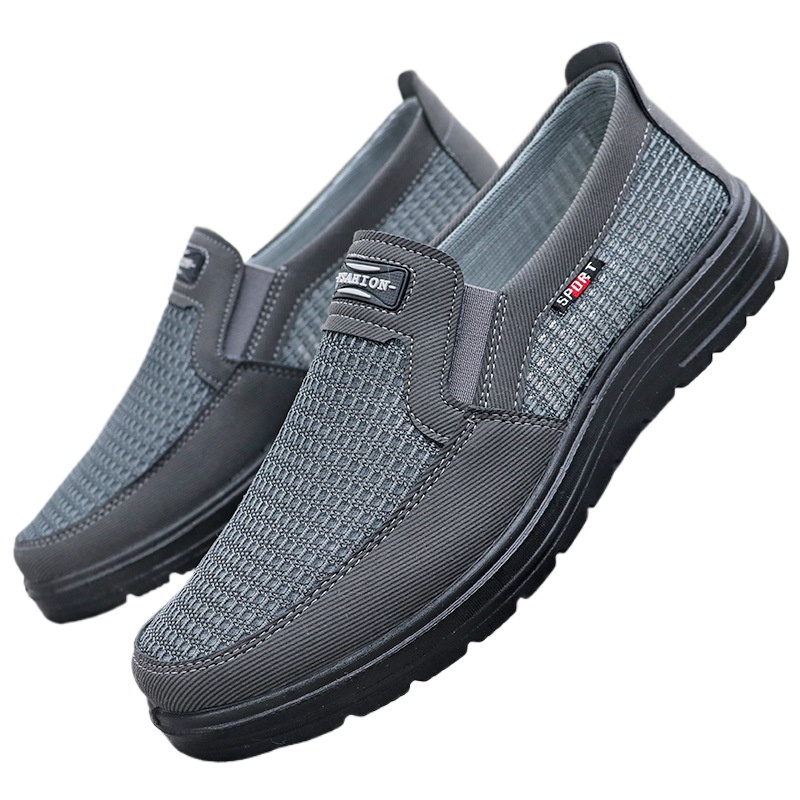 Men's Solid Knitted Woven Running Shoes, Lightweight Breathable Non-Slip Sneakers for Outdoor Sports Activities