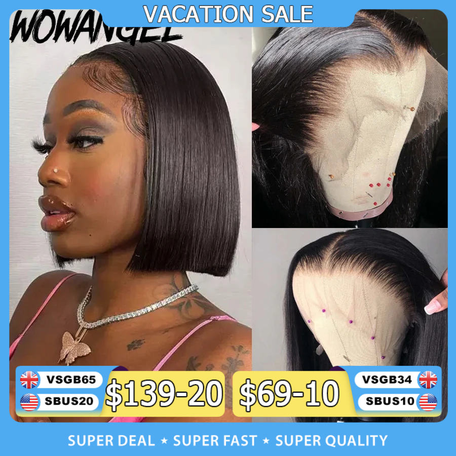 180% HD koronki przodu peruki peruka z krótkim bobem 100% ludzki włos niewidoczne HD koronki przodu wstępnie oskubane Hairline Melty skóry HD koronki dla kobiet
