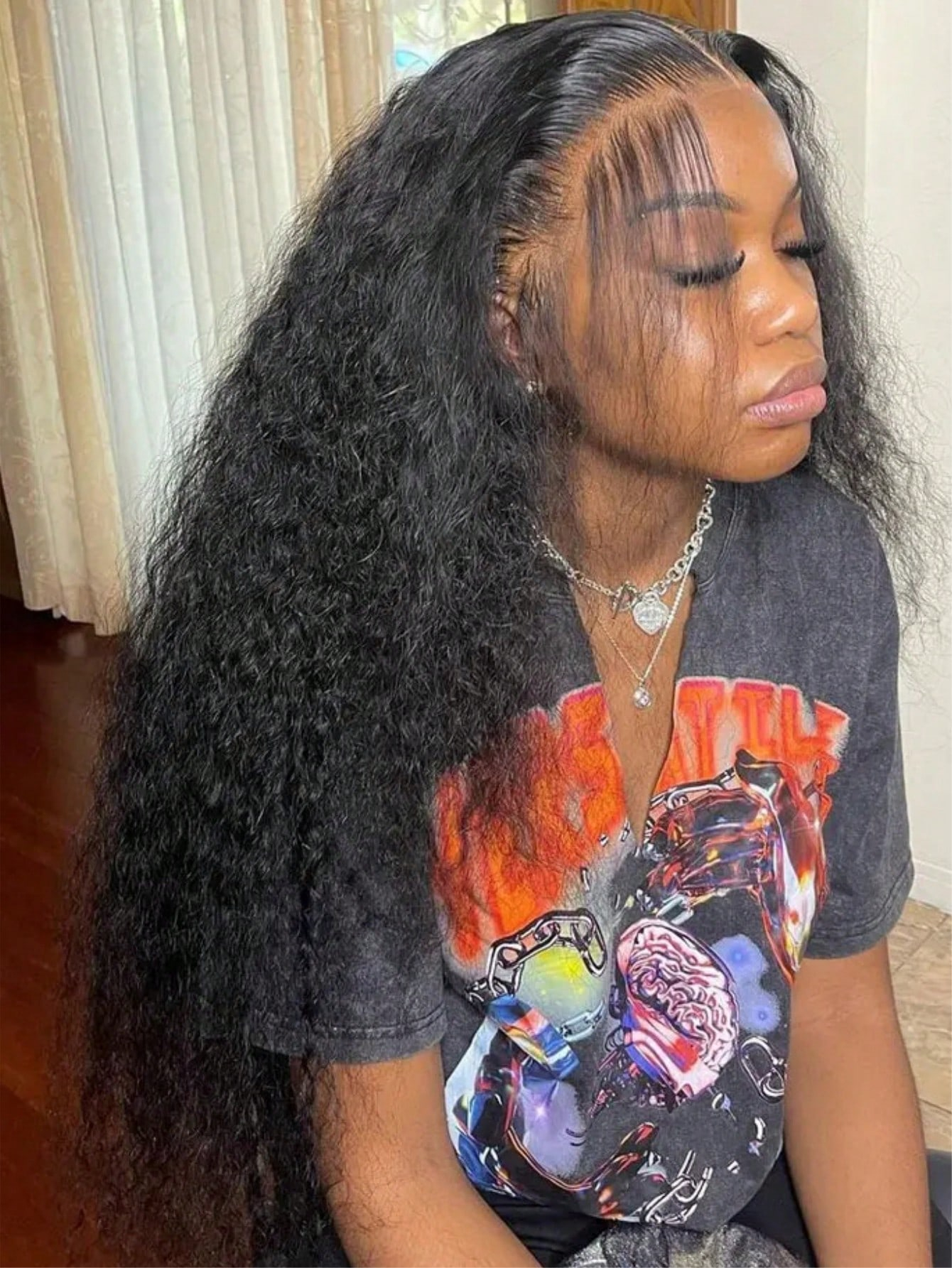 Peruca Frontal de Renda Cacheada Profunda 13x4 13x6 de 42 Polegadas, Densidade 250%, Cabelo Humano Pré-Processado, Perucas Brasileiras de Cabelo Humano para Mulheres