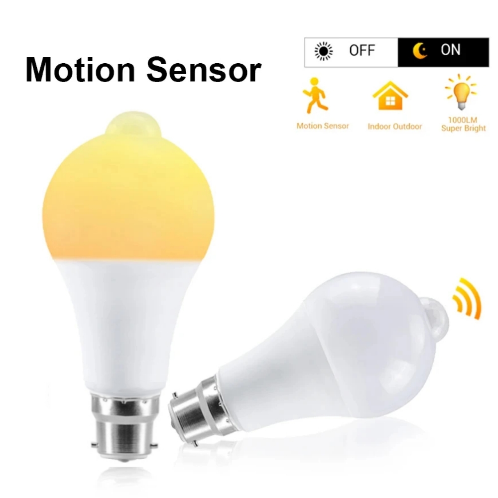 B22 lâmpada led 12w 15 18 20 sensor pir lâmpada de movimento economia de energia para sala de estar quarto cozinha